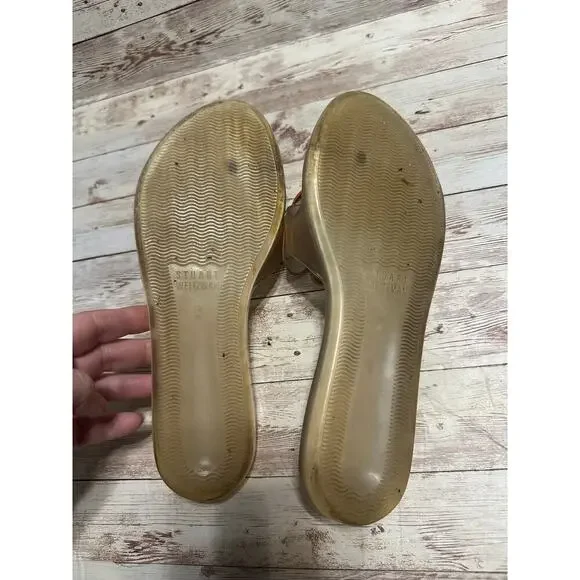 Stuart Weitzman Jelly Thong Flip Flop Size 9 Patent Leather Floral Flower Sandal - Picture 6 of 6